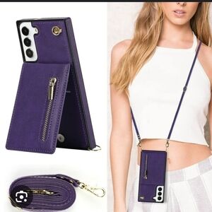 Purple Crossbody Phone Case with Strap
